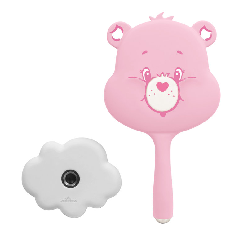 Miroir de maquillage portatif à DEL Cheer Care Bears pour bureau, miroir de voyage avec base autoportante amovible