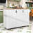 Mid-Century Modern Rolling Kitchen Island with Adjustable Storage-1251378924