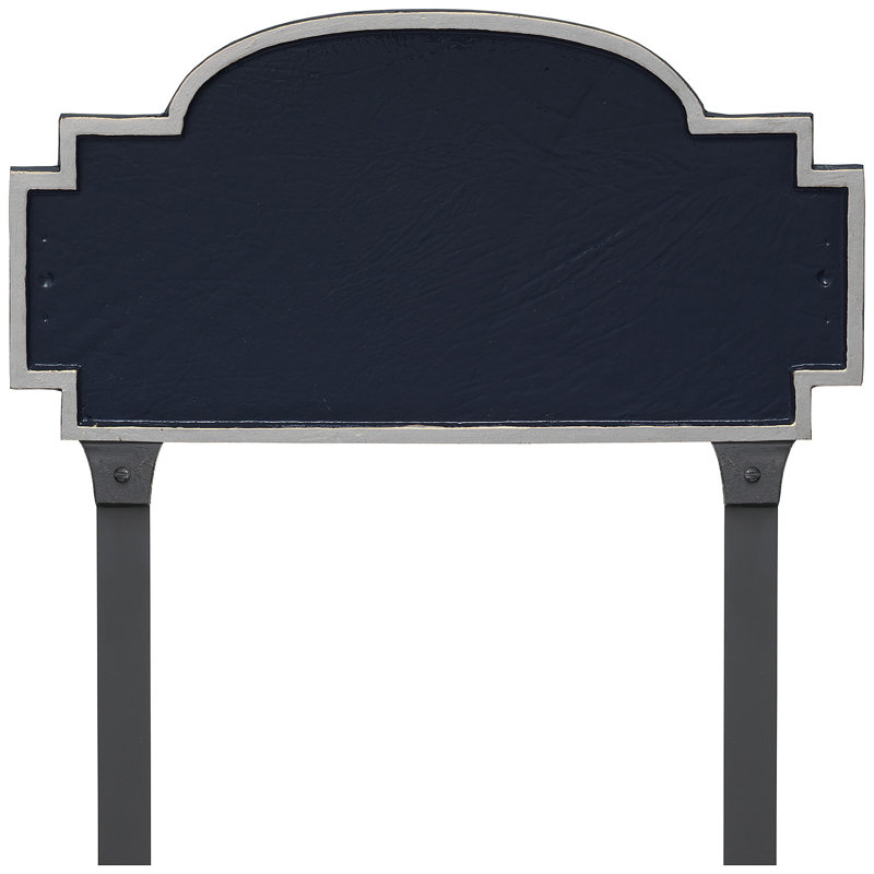 Plaque d'adresse sur 1 ligne Chesterfield, Marine / Argent, Oui