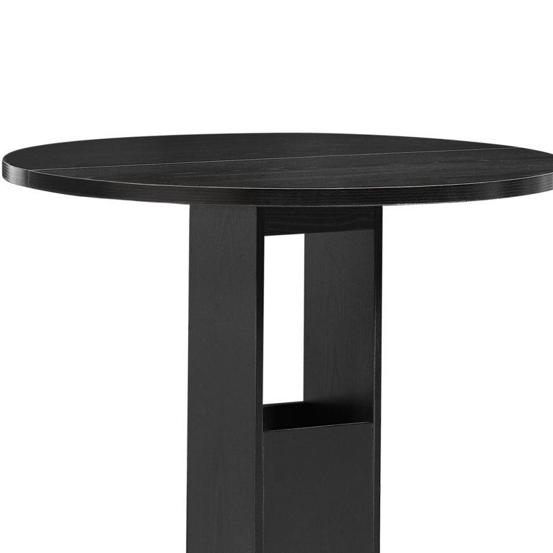 3-Piece Bar Table And Chairs Set, Black
