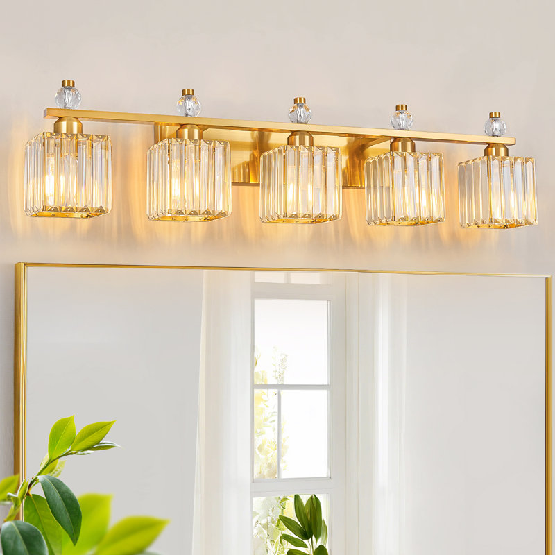 Luminaire de salle de bain Kyneisha, Doré, 5 lumières