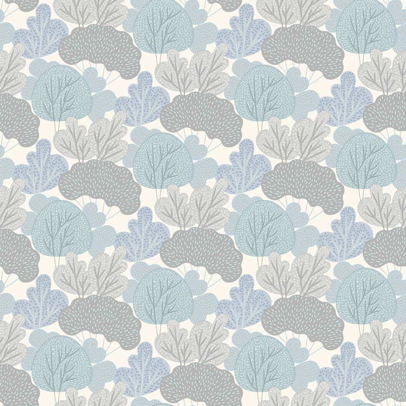 Papier peint Little Woods, Bleu