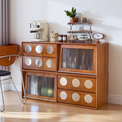 French Retro Design Brown TV Cabinet