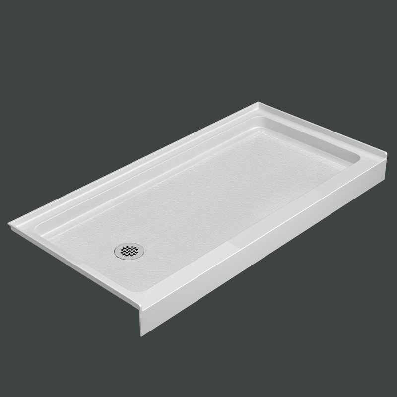 Plateau de douche rectangulaire en alcôve en acrylique blanc 60 po x P 30 po
