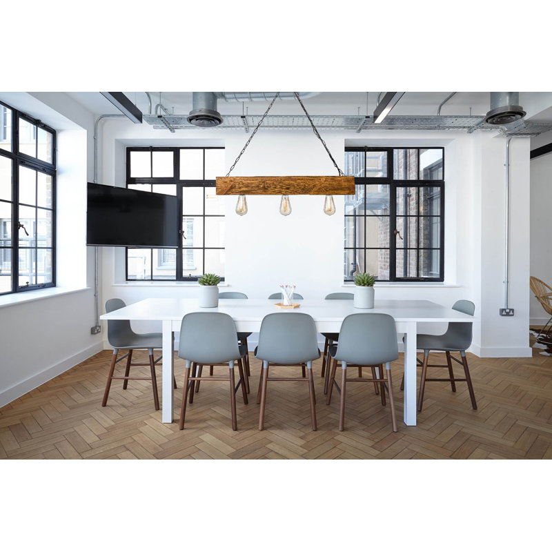 Kepler 3 - Light Kitchen Island Pendant, Rustic Satin Oak