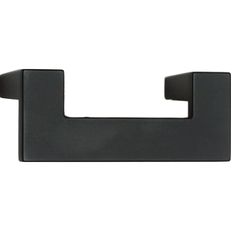 Matte Black Modern Designer Bar Pull with Mounting Hardware