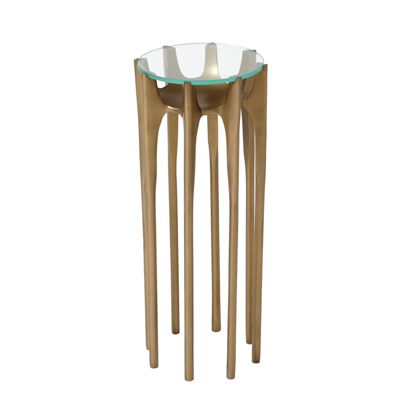 Aquilo Accent Table, Antique Brass