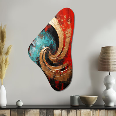 Newport - Abstract Spirals Boomerang Shape Assymterical Metal Wall Art