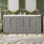 Meuble-lavabo autoportant de style Shaker avec lavabo en céramique et caractéristiques de fermeture en douceur pour un rangement élégant-121082385
