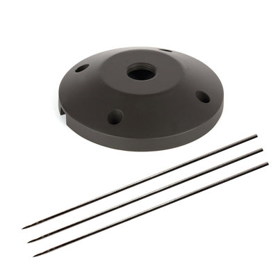 Surface Mount Flange/Stake Landscape Accessory, Bronze on Aluminum