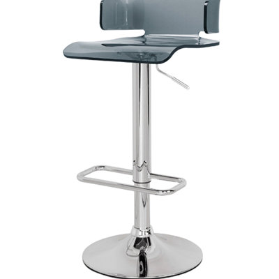 Tabouret réglable polyvalent avec revêtement gris et mécanisme pivotant à 360 degrés