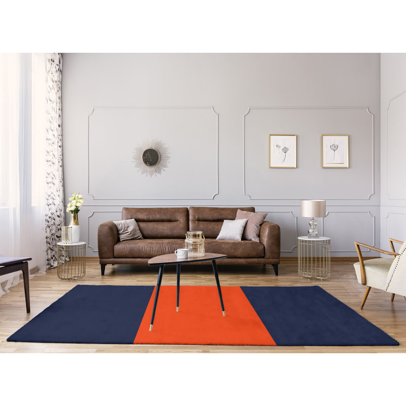 Tapis bleu/orange area, Rectangle 9 pi x 12 pi