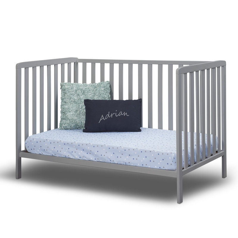 Adrian Gray 3-in-1 Convertible Crib with Beech Wood Slats