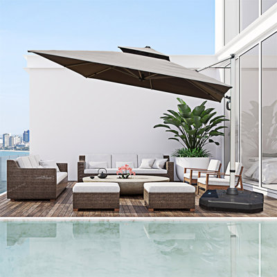 Cantilever Tilt Patio Umbrella With Center Pole