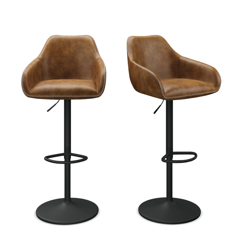 Adjustable Height Counter Stool, Brown