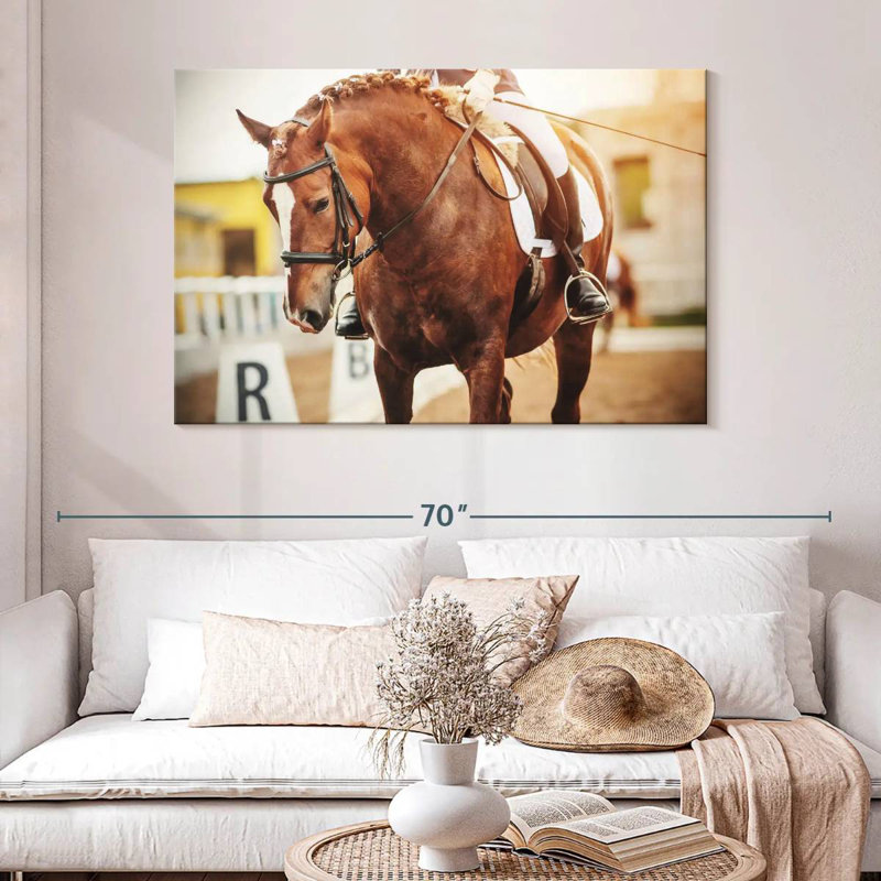Cheval châtaignier Sireci, H 32 po x l 48 po