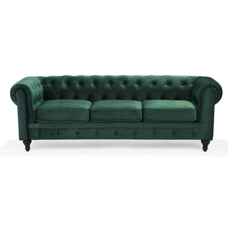 Streeter 3 Seater Velvet Sofa, Green