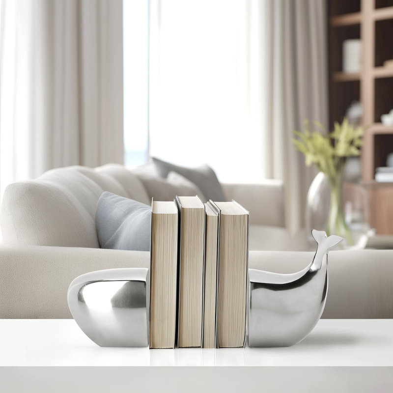 Serre-livres décoratif en aluminium poli