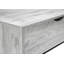 Table basse rectangulaire contemporaine grise monobloc à plateau relevable et étagère latérale ouverte