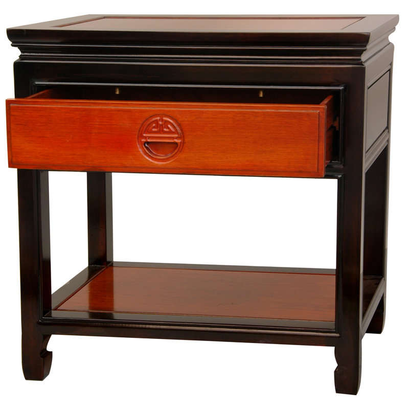 Humphries 22'' W Solid Wood Nightstand, Light and Medium Cherry Stain