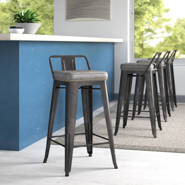 Saleh Bar & Counter Stool Williston Forge Color: Rusty, Seat Height: Counter Stool (24” Seat Height)