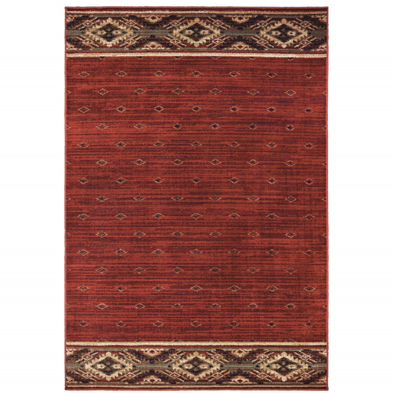 Tisbury rouge / ou Cotulla, Rectangle 3 pi 10 po x 5 pi 5 po