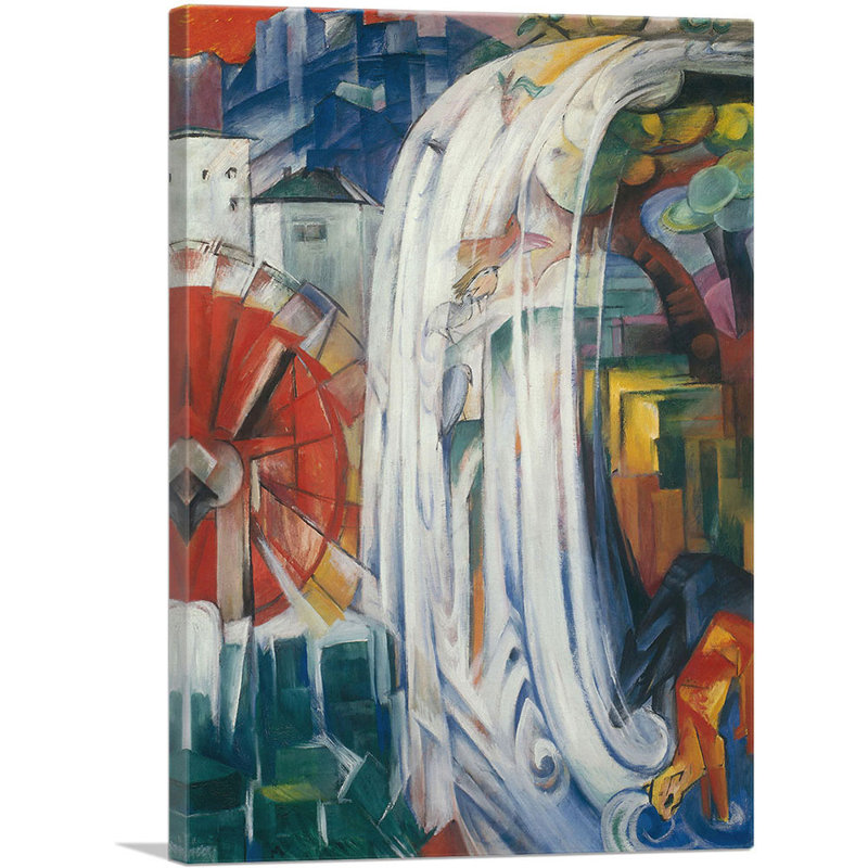 «The Bewitched Mill 1913» par Franz Marc, reproduction d'art sur toile tendue, H 26 po x l 18 po x P 0,75 po