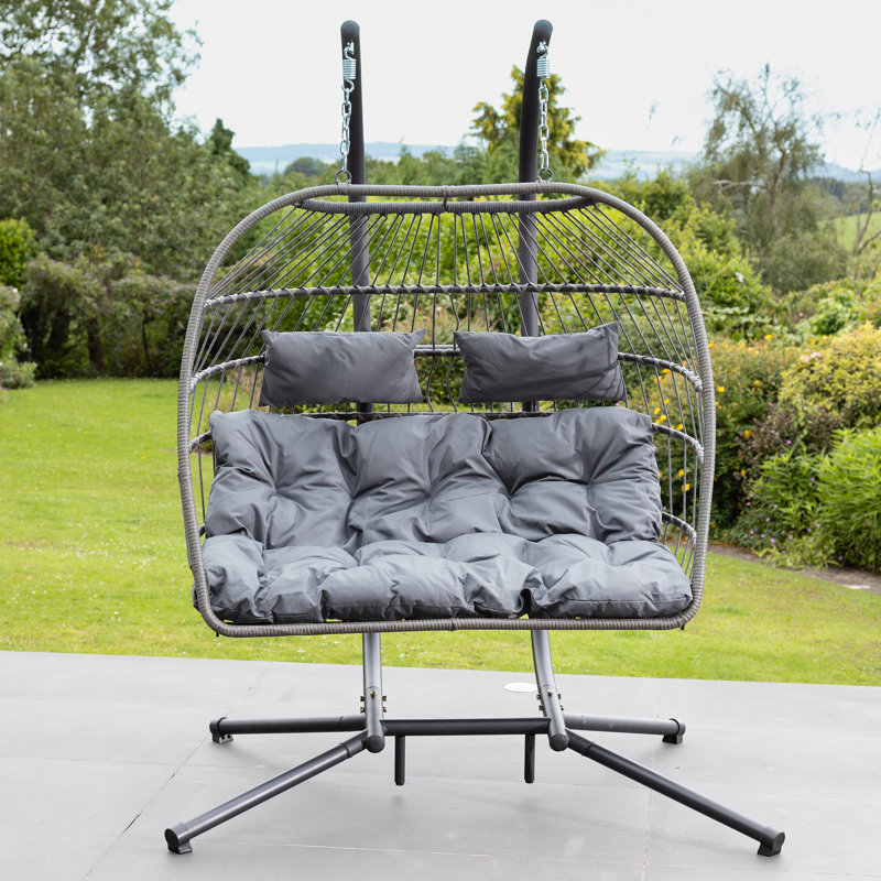 Cando 2 Person Porch Swing with Canopy, Dark Grey