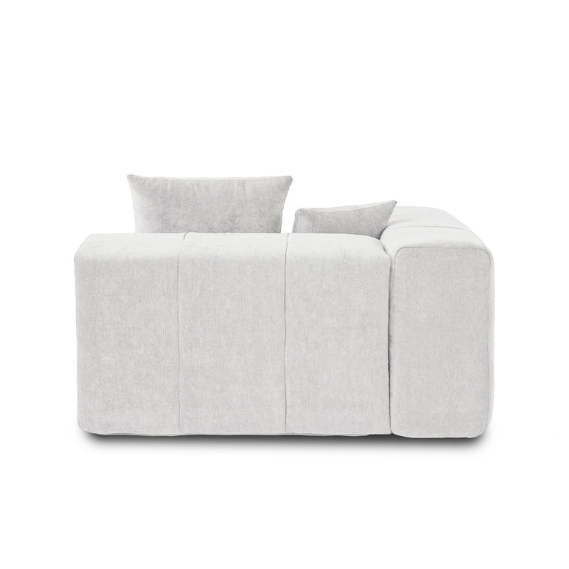 Chaise rembourrée en tissu de lin Kay, Blanc