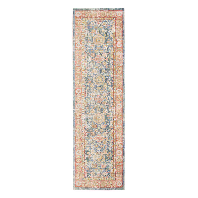 Bewdley Weathered Vintage Oriental Boho Area Rug, Runner 2'6" x 8'