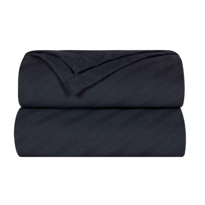 Jeté 100% coton Blue Nile Mills - Jacquard à rayures diagonales - Accent léger toutes saisons