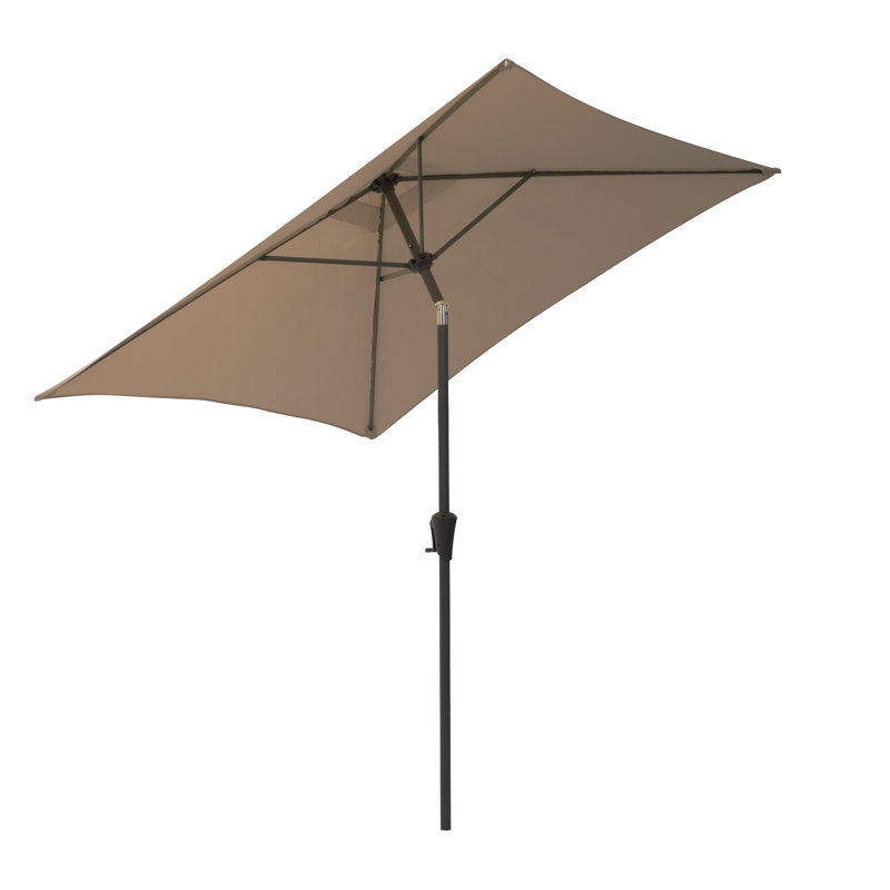 Parasol de marché carré Fidel, Brun sableux