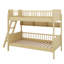 Lit superposé simple au-dessus de simple avec 3 tablettes de rangement, lit superposé en bois massif, l'échelle peut être changée à gauche ou à droite-119619571