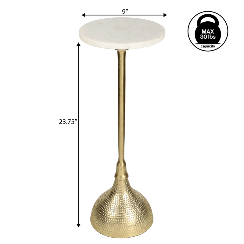 Table d'appoint Ava Contemporary 23,75 po, Doré