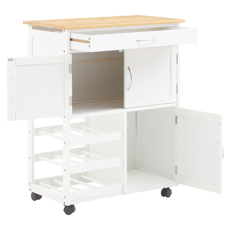 Fenn Solid Wood Top Kitchen Cart