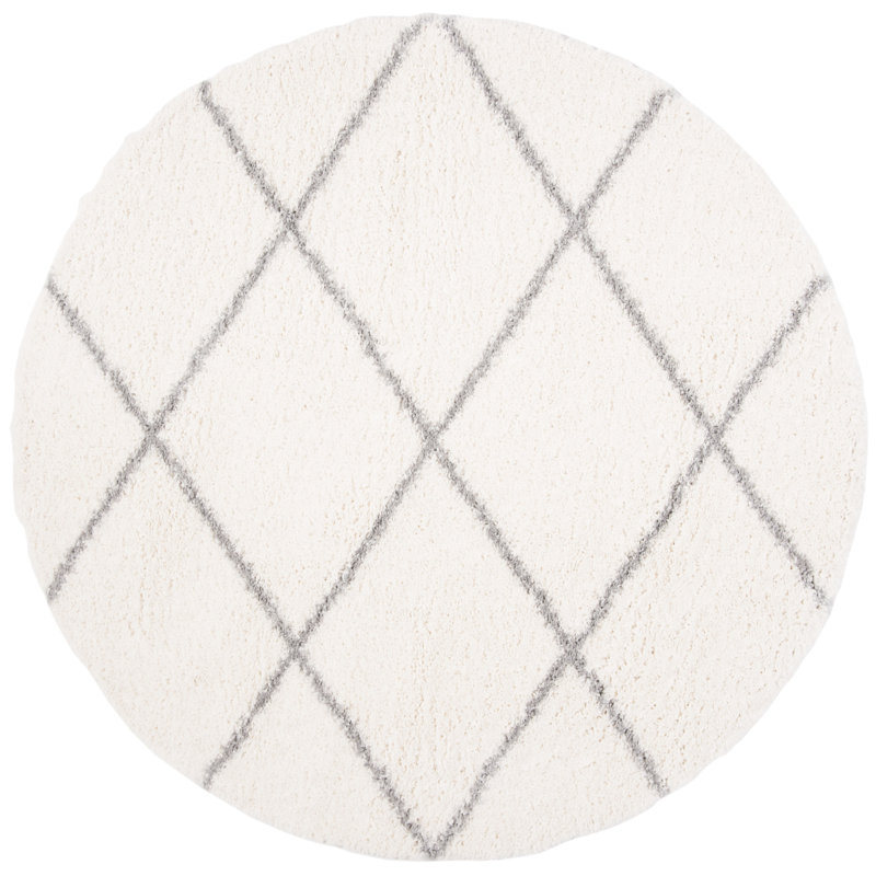 Dubay Shag Performance Geometric Rug, Round 6'7"