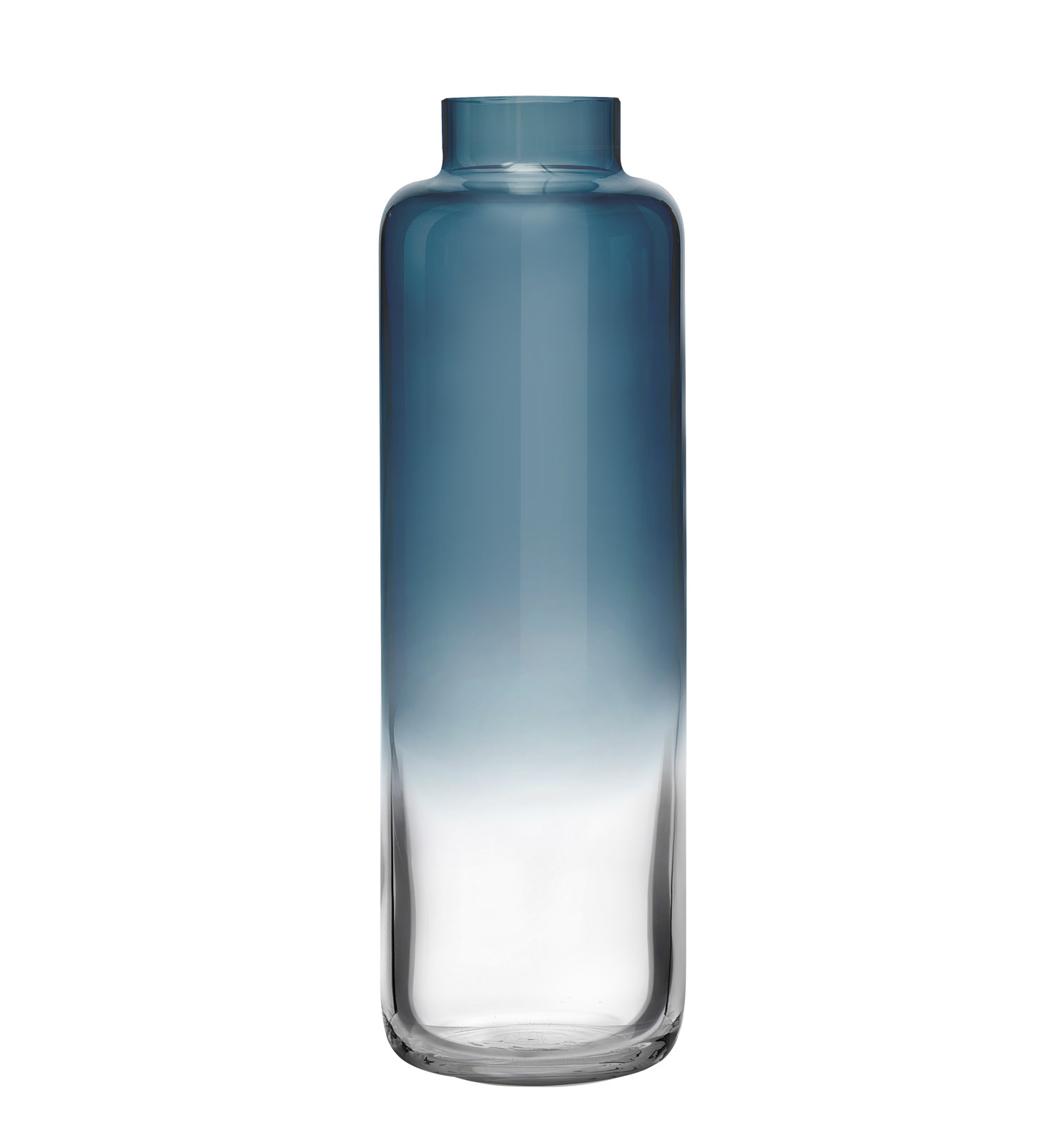 Magnolia Handmade Lead Free Crystal Table Vase, overall height- 11", Steel Blue