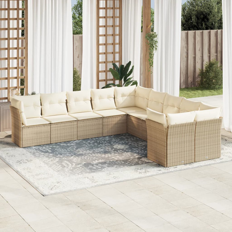 Ensemble de canapé de jardin Vidaxl PE rotin acier thermolaqué