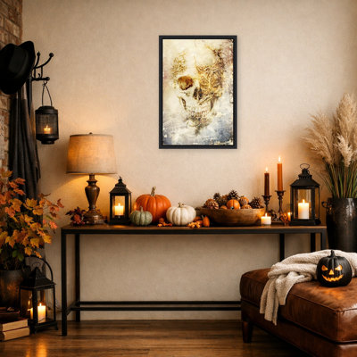 Impression sur toile encadrée, "Distress Organic Skull" par Rafal Kulik