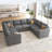Niyona Modular Sleeper Sectional Sofa Convertible U-Shaped Sofa Bed-98143856