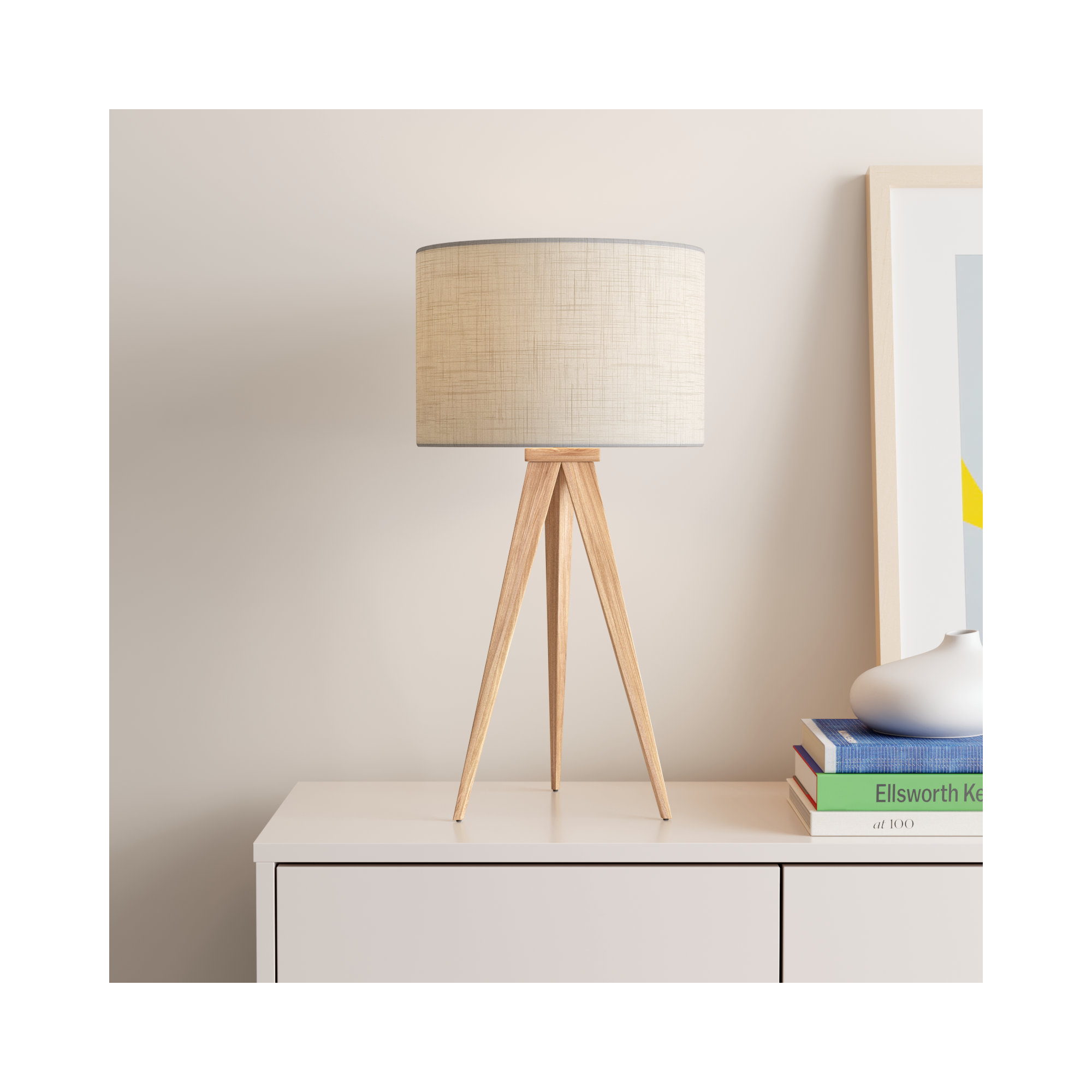 Cas Wood Tripod Lamp