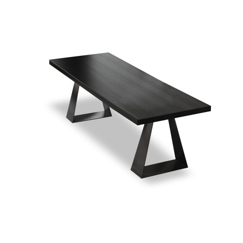 Black Rectangular Solid Wood desk, 29.53" H x 55.12" W x 23.62" D