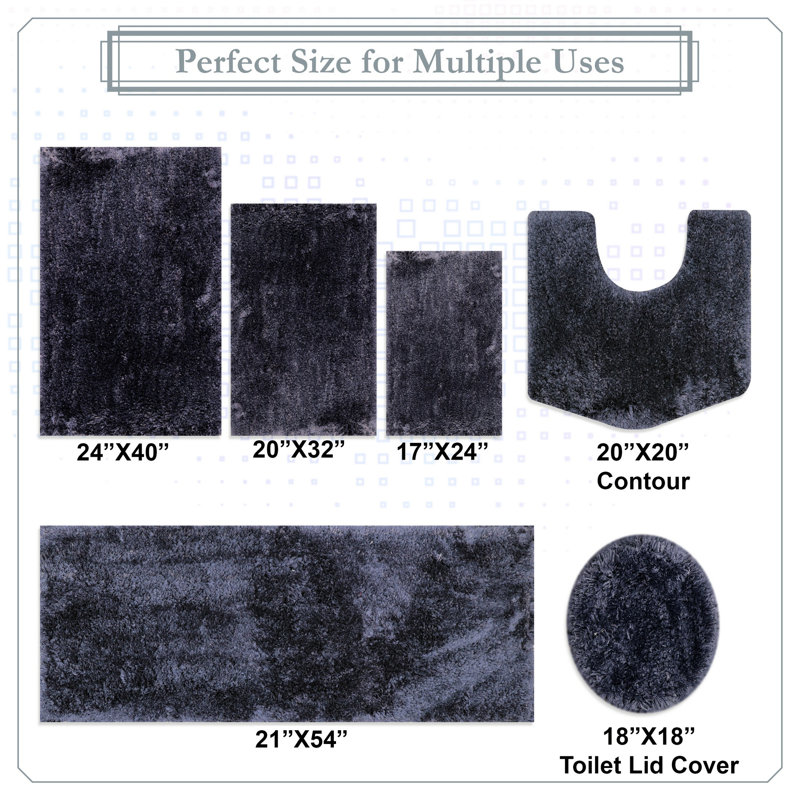 Bathroom Rugs, Extra Soft Absorbent Bath Rugs, Non-Slip, Quick Drying, Machine Washable, Plush Comfort for Bathroom Floor, Tub, Shower and Home Decor Accessories, 20x32, Navy