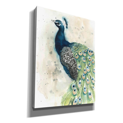 Bungalow Rose 'Watercolor Peacock Portrait II' By Grace Popp