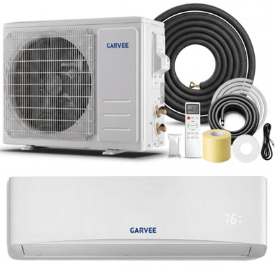 9000 BTU Ductless Mini Split Air Conditioner & Heat Pump, 17 SEER2 115V System, Cools Spaces Up to 450 Sq.Ft, Pre-Charged Condenser, Complete Installation Kit, 3-Level Eco Mode for Bedroom & Small Ind