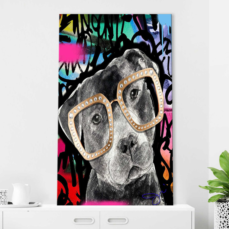 " Pitbull (Vertical) " by By Jodi, Wrapped Canvas, 40" H x 24" W x 1.5" D