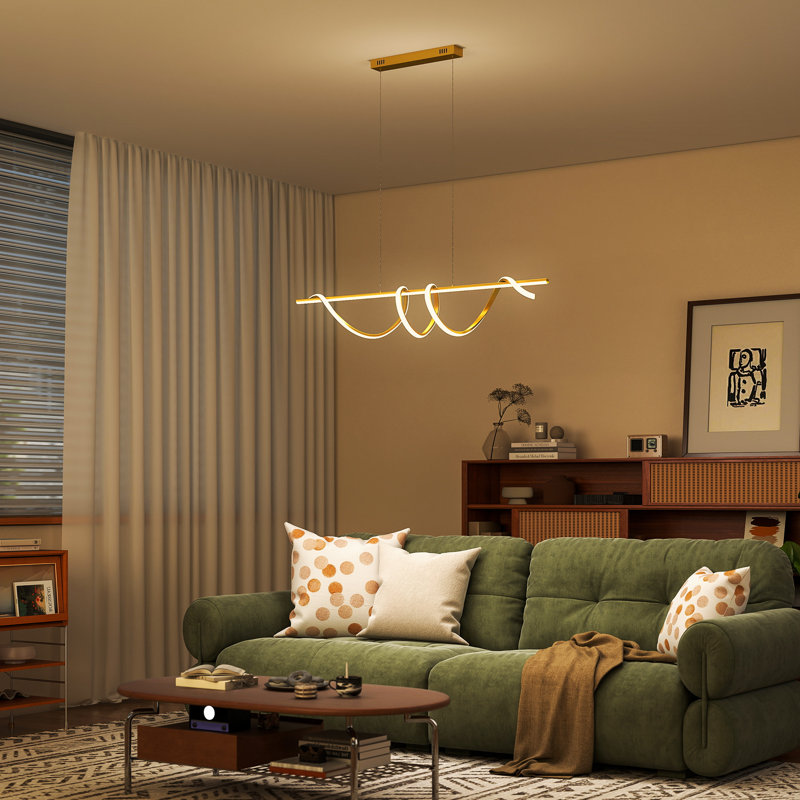 LED Chandelier, Gold Tone