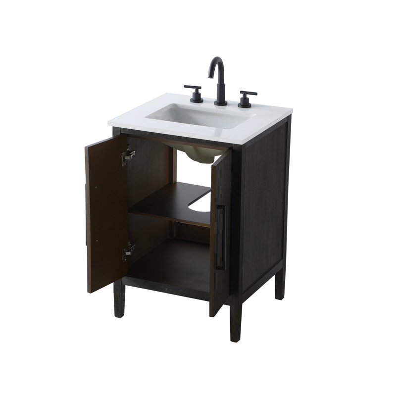 24 inch Single Bathroom Vanity, Chocolate Oak