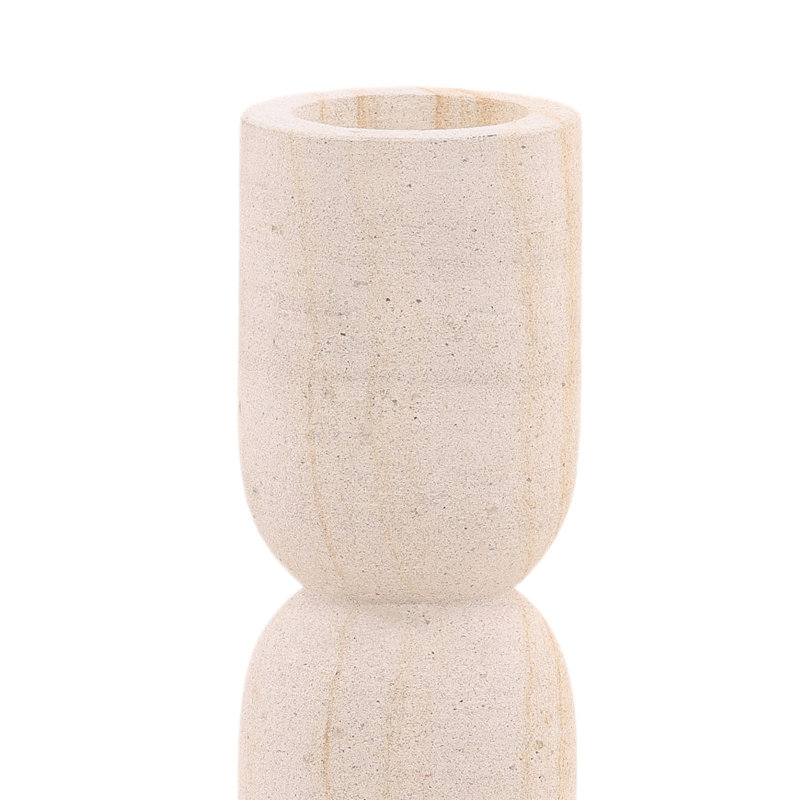 Vidal 10" Tall Palimanan Stone Candle Holder, Natural