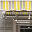 Auvent de jardin rétractable 12 pi x 10 pi. Manivelle manuelle. Et eau - tissu. Cadre en aluminium. Abat-jour de terrasse jaune et gris. Tissu, patio balcon.